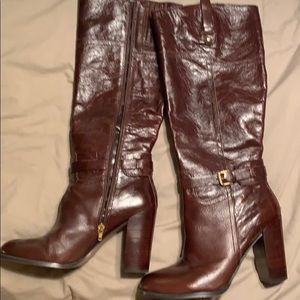 Brown high heel boots